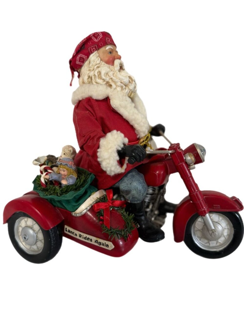 Clothtique 9” Possible Dreams Santa On Motorcycle Sidecar Santa Rides Again 2001